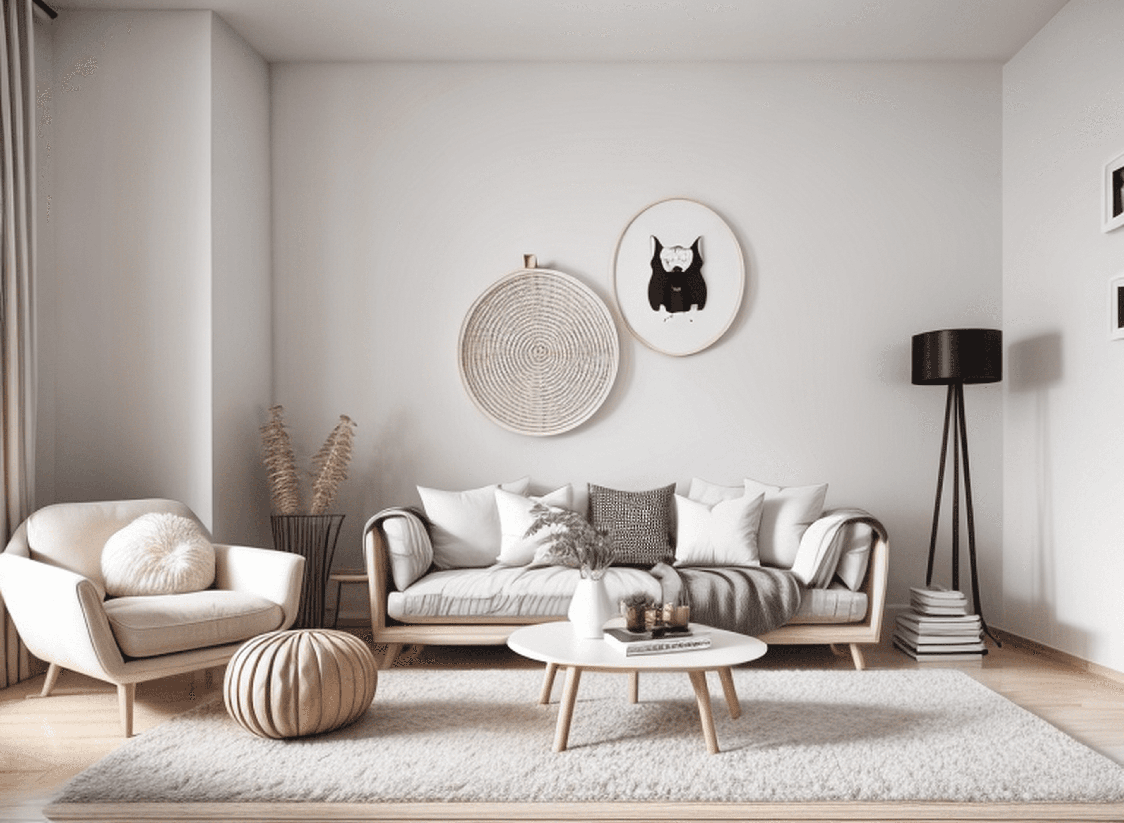 Cluttered room before AI redesign